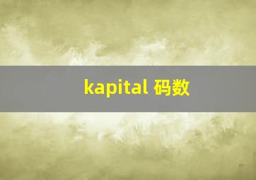 kapital 码数